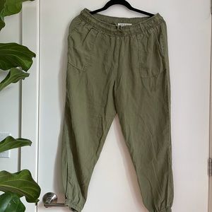 Cloth and stone moss green joggers Anthropologie